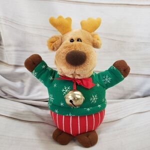 1995 Avon Christmas Reindeer Animated Musical Plush Toy 8 Inch